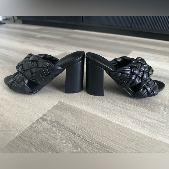 JustFab Blair Block Heel Braided Sandals, 5.5-6 DV Mules - Picture 3 of 4